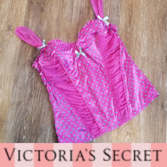 Victoria's Secret Vintage Sexy Little Things Polka Dot Bustier Corset Bra NWT - Picture 2 of 16